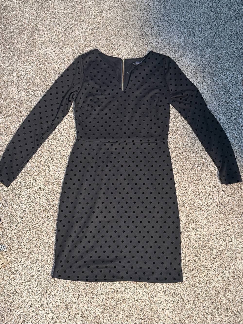 The Limited Black Polka Dot Long-Sleeve Sheath Dress